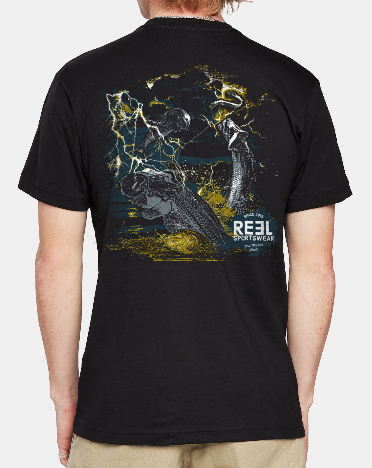 Tarpon Fishing Thunder Shirt in Black - Soft Cotton Unisex Fit