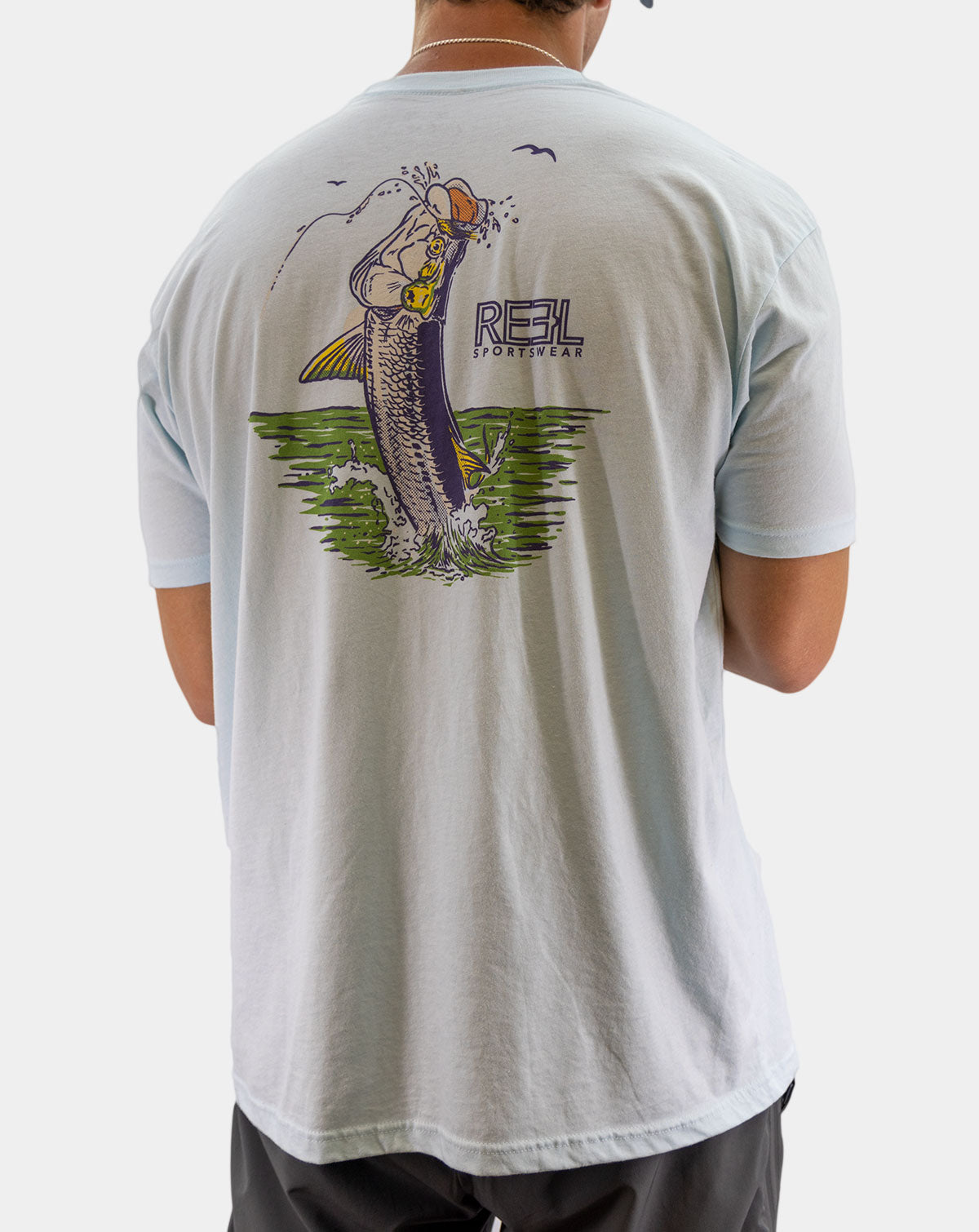 Premium Fishing T-Shirt with Hand-Illustrated Tarpon Graphic