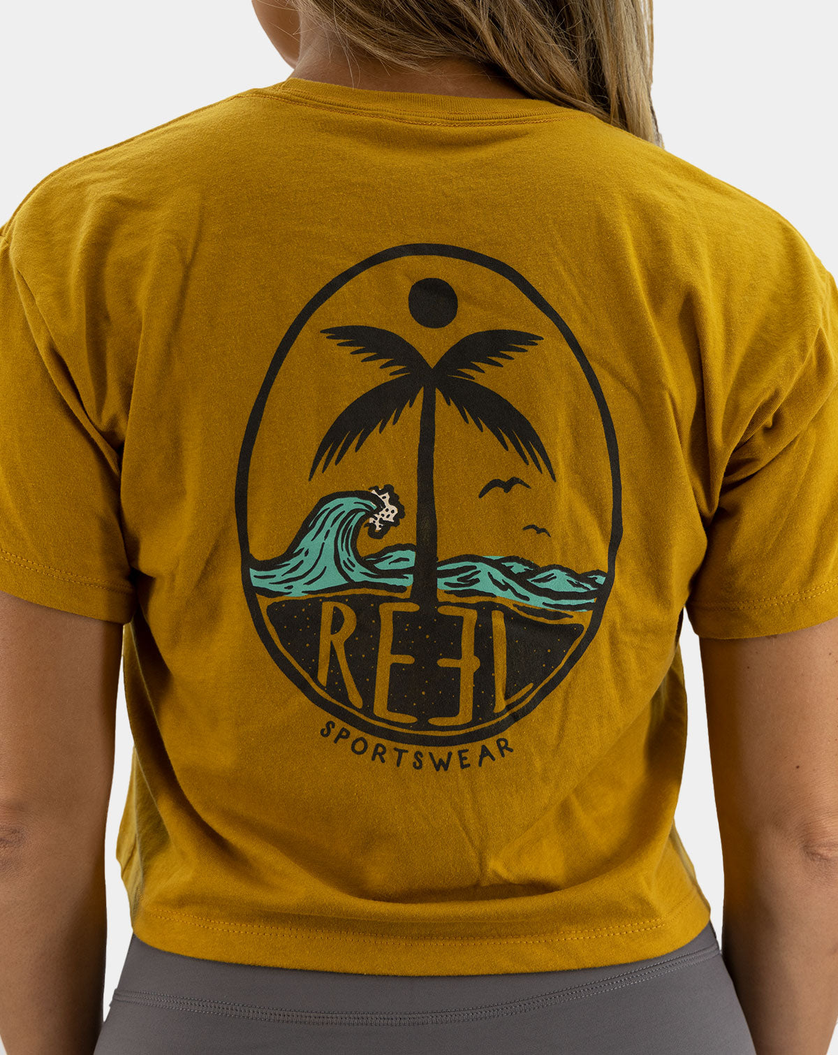 Mustard Fishing Crop Tee for Women