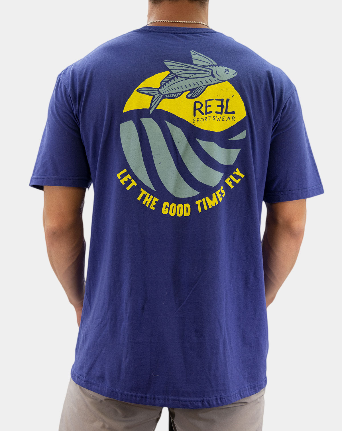 Fishing Graphic Tee | Blue Crewneck Lifestyle T-Shirt