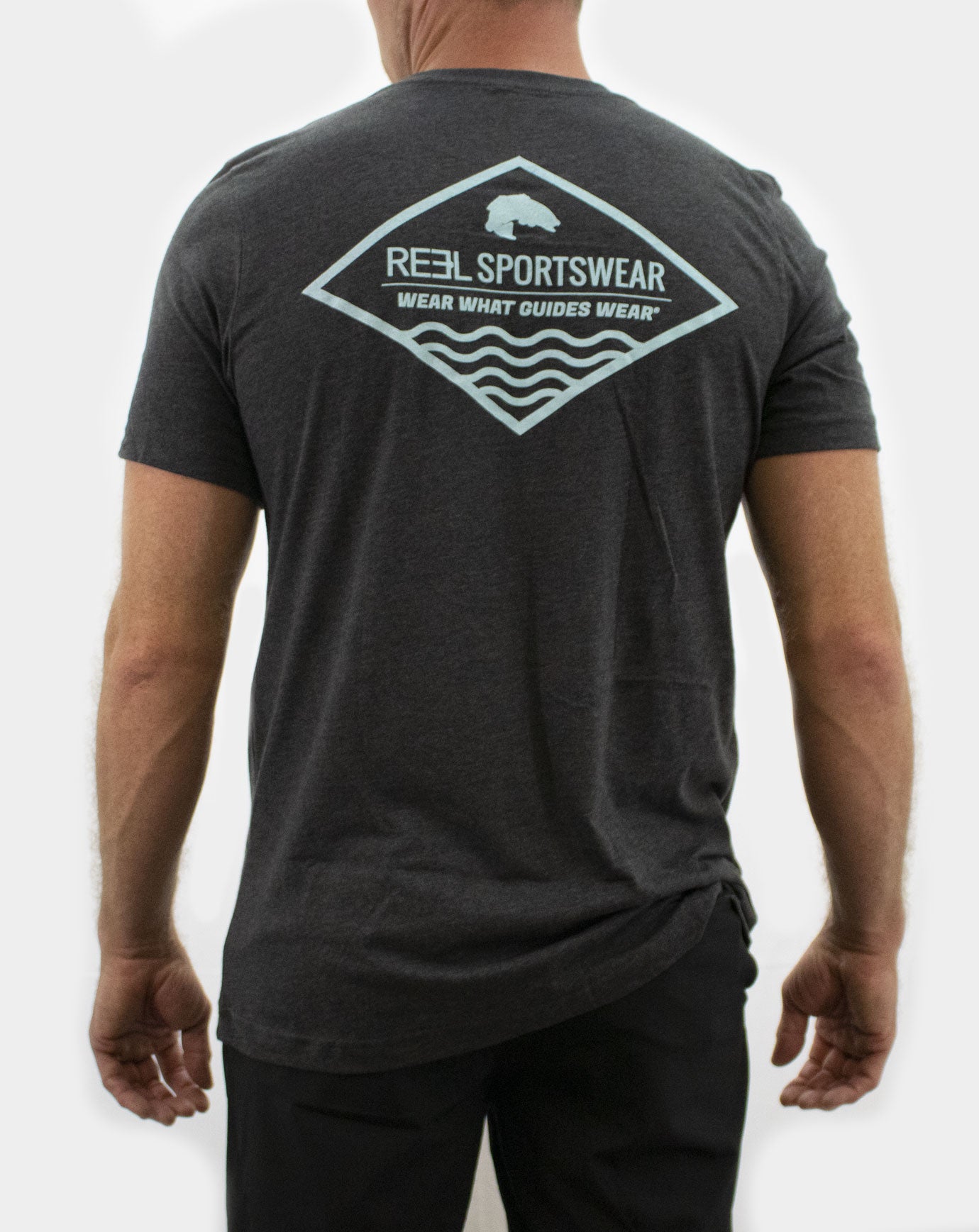 Rising Tide Fishing Tee in Charcoal | Unisex T-Shirt 90% Cotton 10% Poly