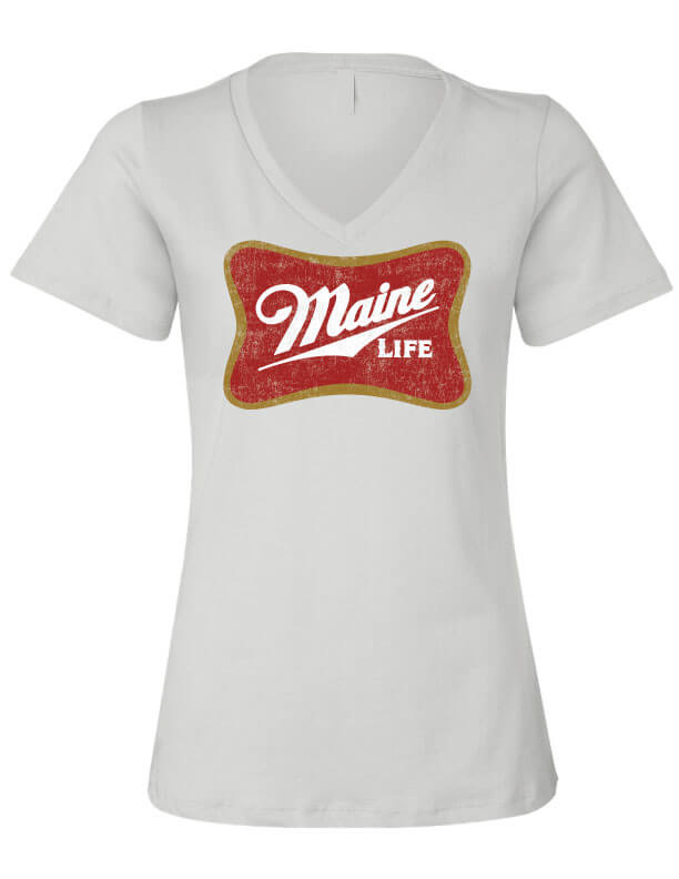 Relaxed Fit Maine Life V-Neck T-shirt in Fresh Color