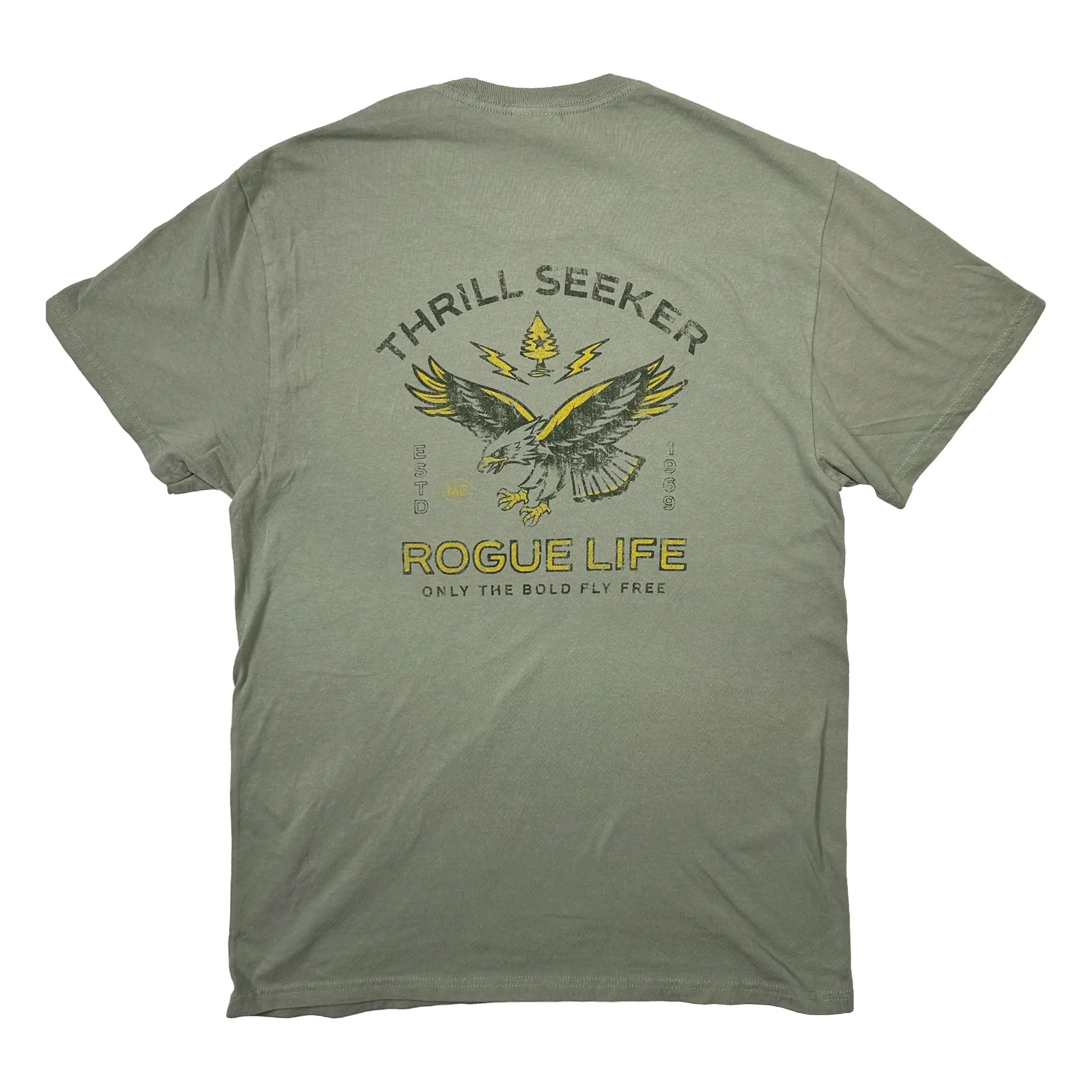 Adventure-Ready Pewter Green T-Shirt for Thrill Seekers