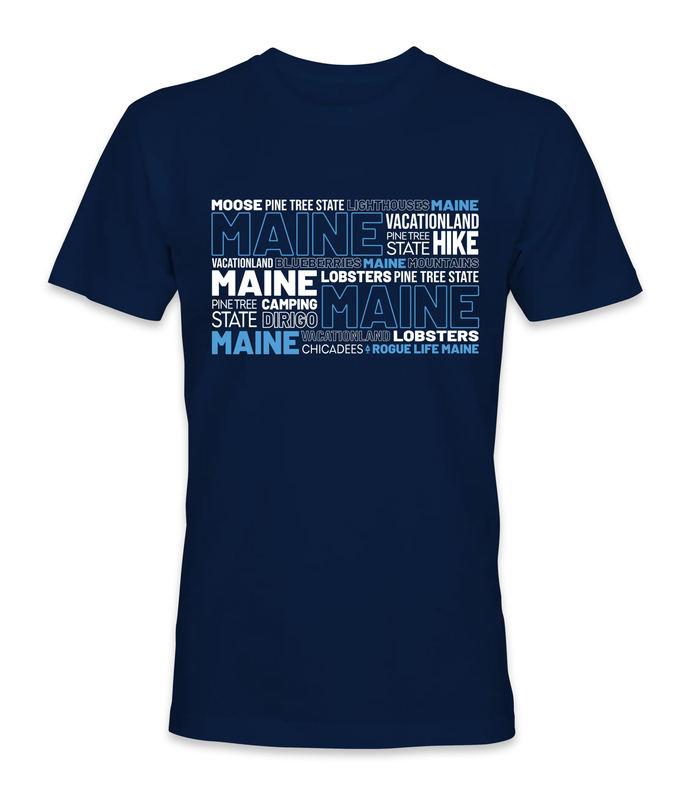 Maine Words Unisex Tee - Heather Purple/Navy | Soft Cotton Shirt