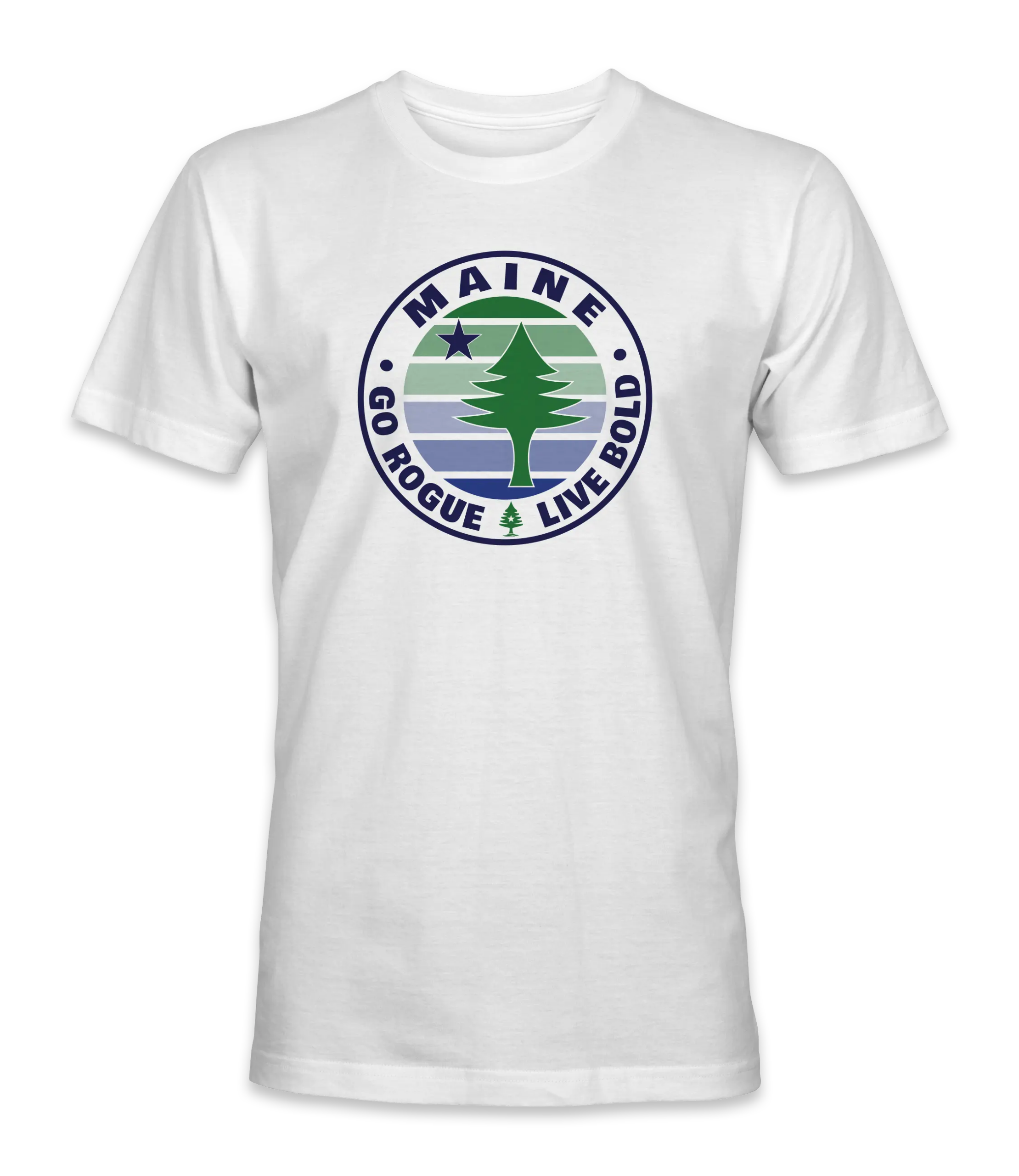 Maine Flag Gradient T-Shirt in White - Unisex Fit