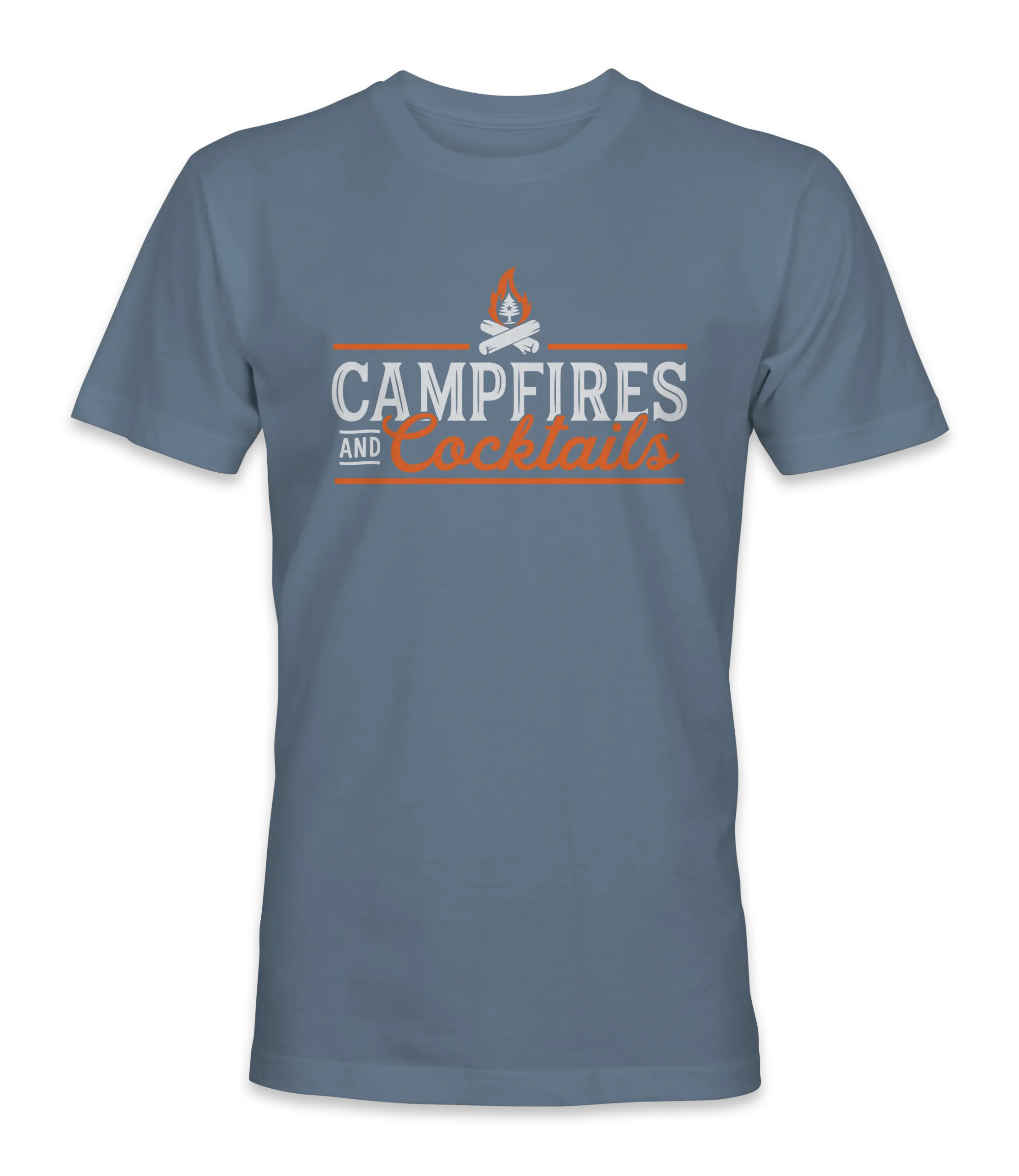 Campfires and Cocktails Unisex T-Shirt in Faded Denim