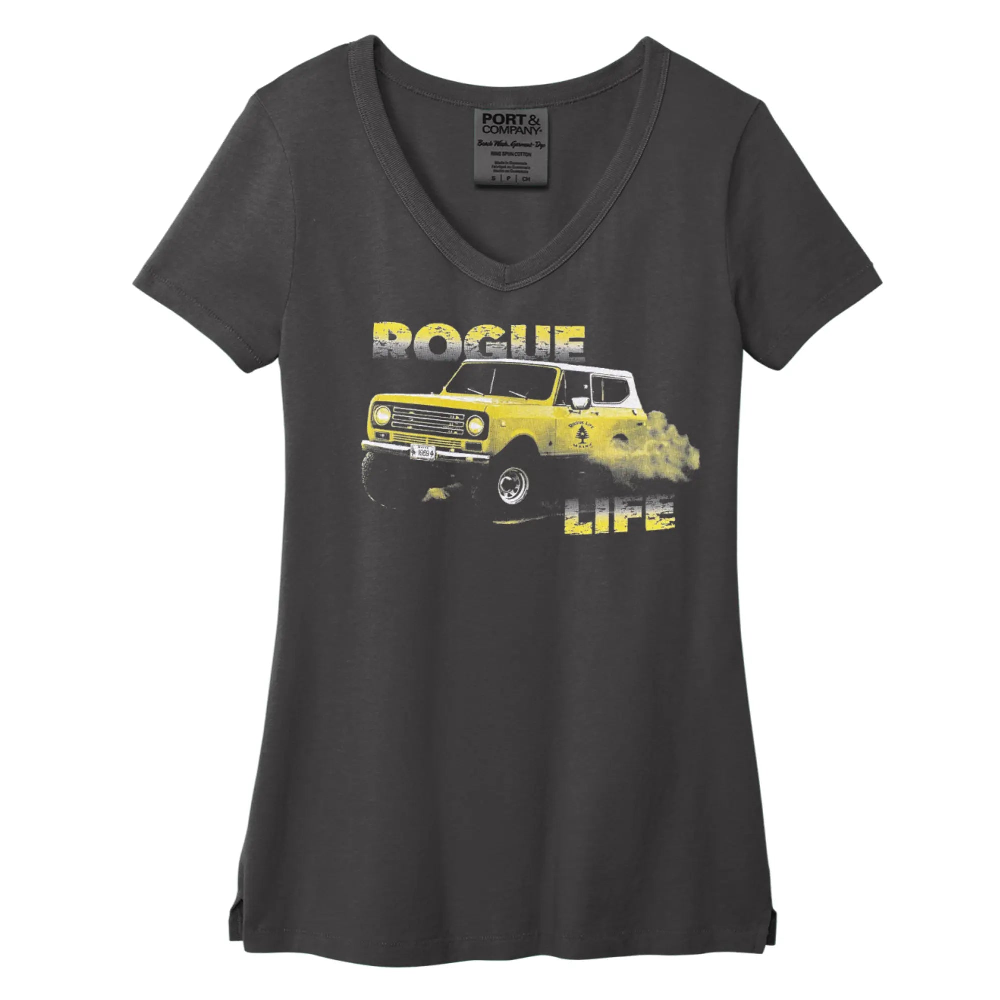 Soft Vintage Coal V-Neck Shirt for Men - Stylish & Comfortable