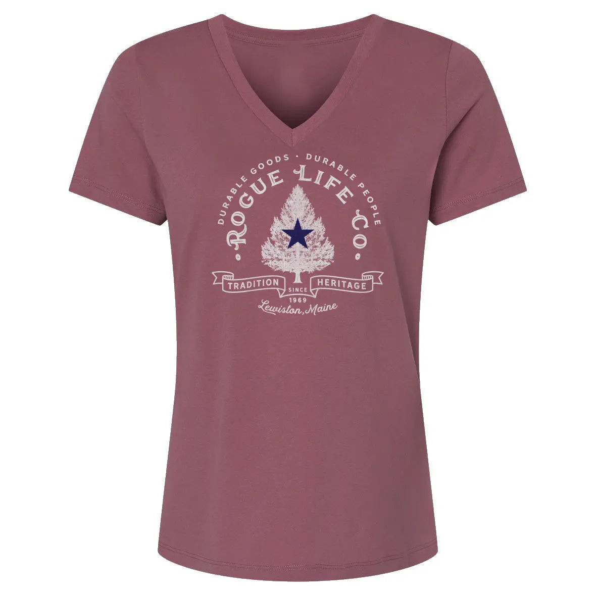 Vintage Rose Classic Logo V-Neck Shirt