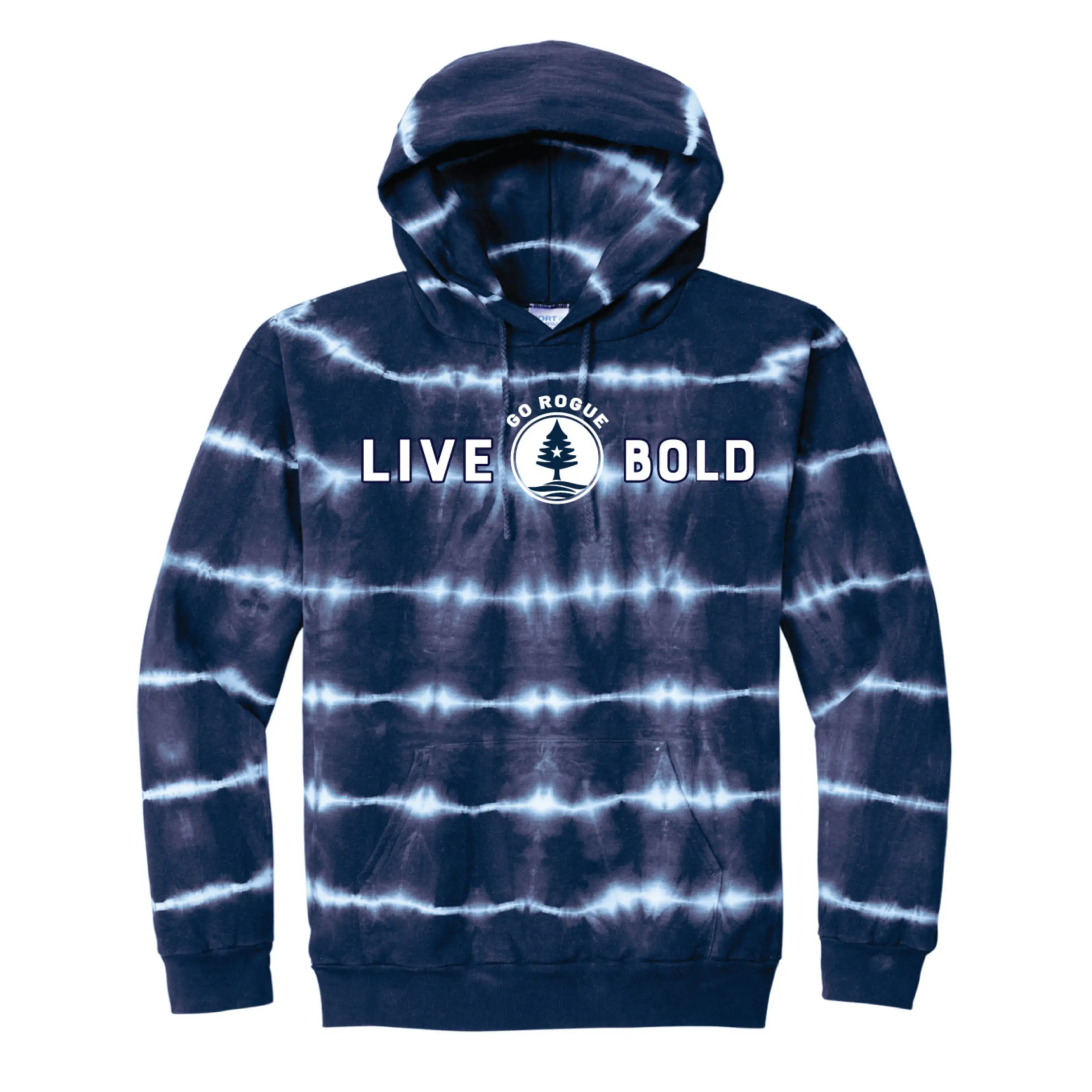 Trendy Tie Dye Hoodie in Navy | Cotton Fleece Blend