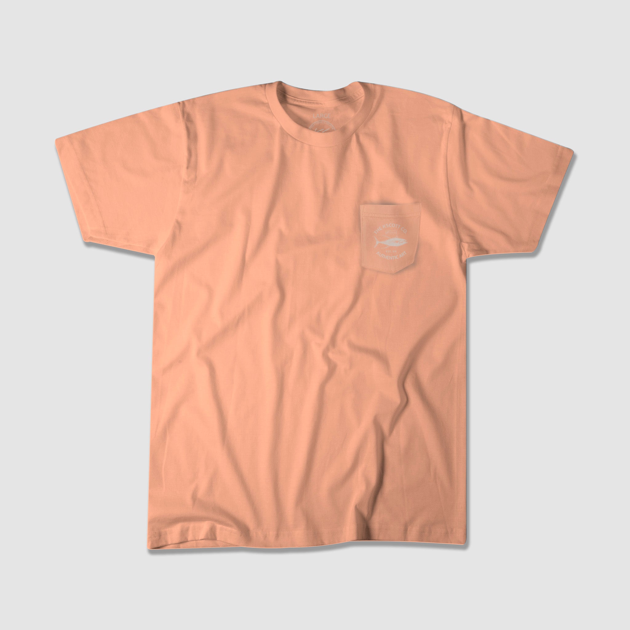 Garment-Dyed Pocket Tee - Vibrant Orange Color
