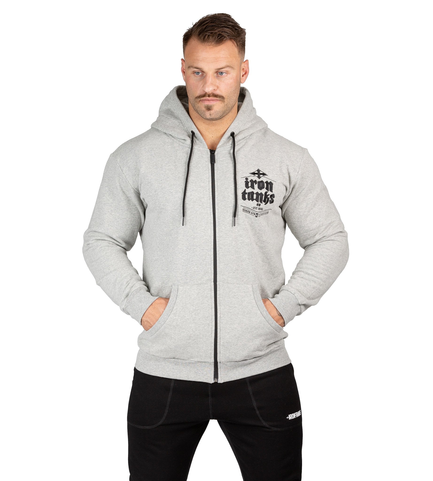 Grey Zipper Hoodie III - Mens Ultimate Warm Up and Training Partner