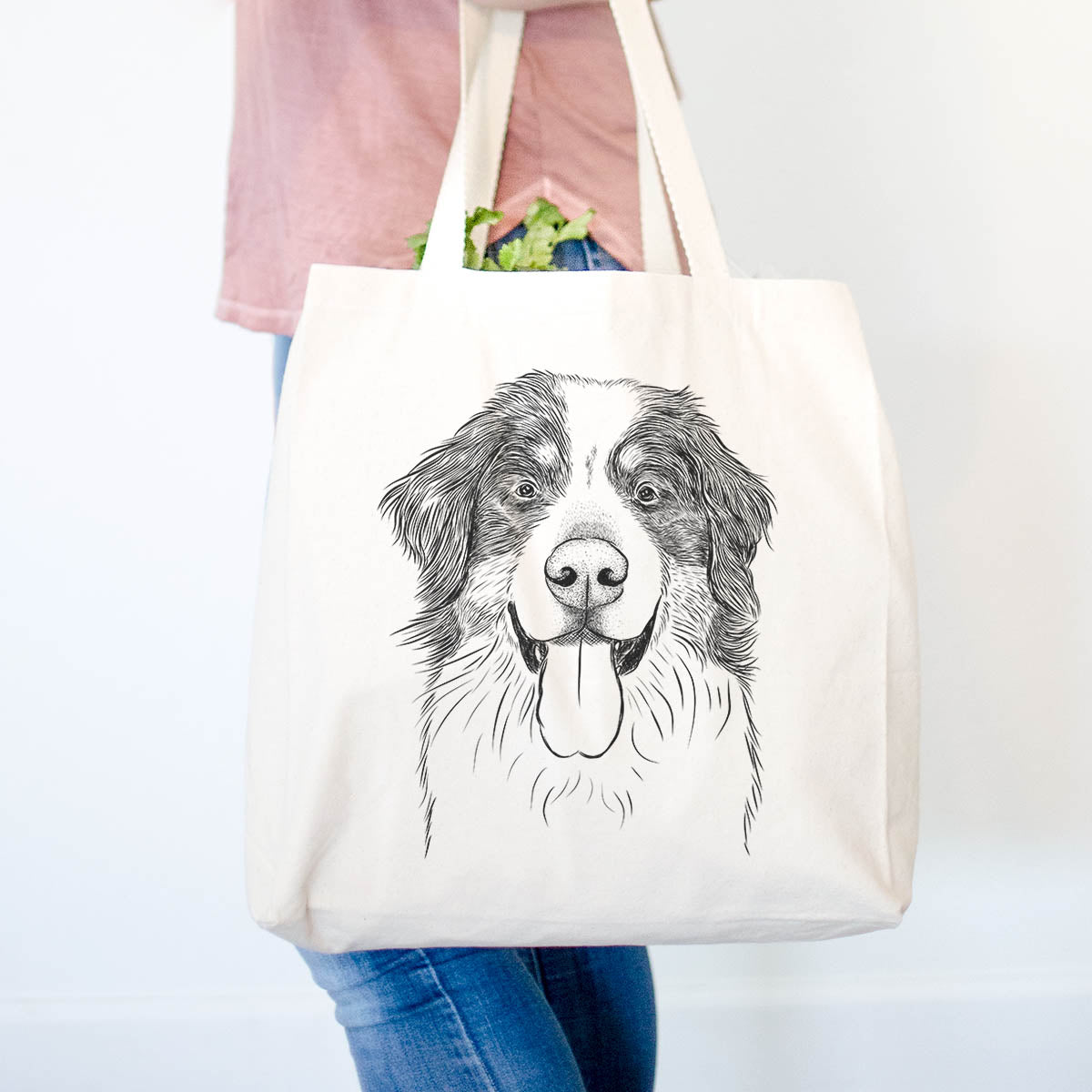 Bernese Mountain Dog Print Cotton Tote Bag