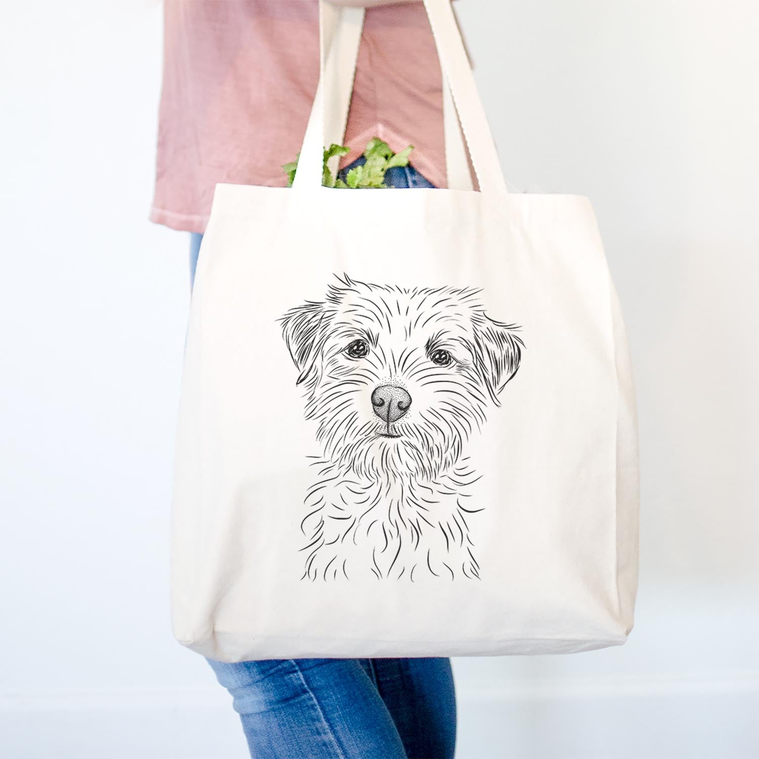 Border Terrier Print Tote Bag - Stylish Canvas Carryall