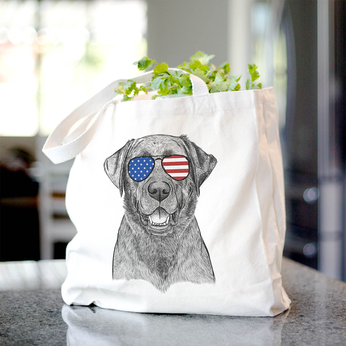 Black Lab Print Canvas Tote Bag - Stylish & Trendy