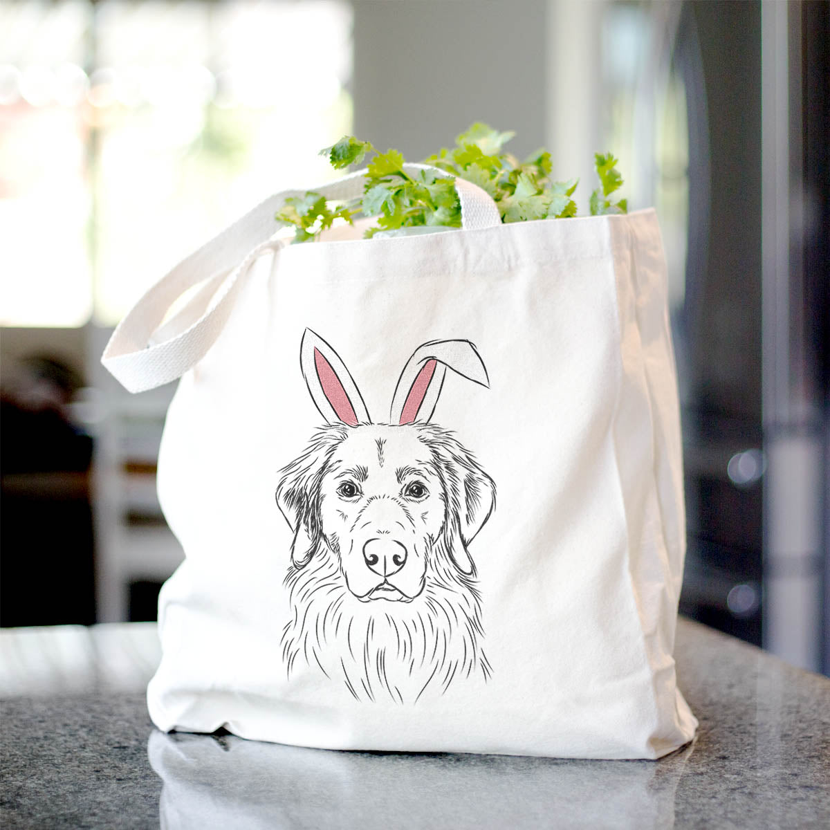 Golden Retriever Pattern Canvas Tote Bag